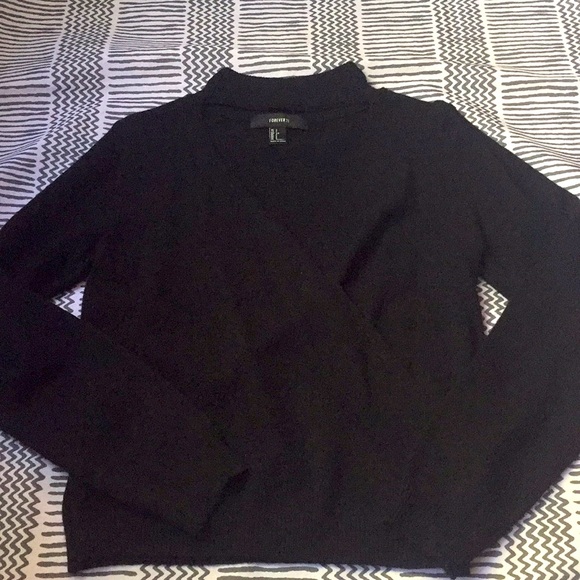NWOT black super soft sweater with choker detail - Picture 2 of 5